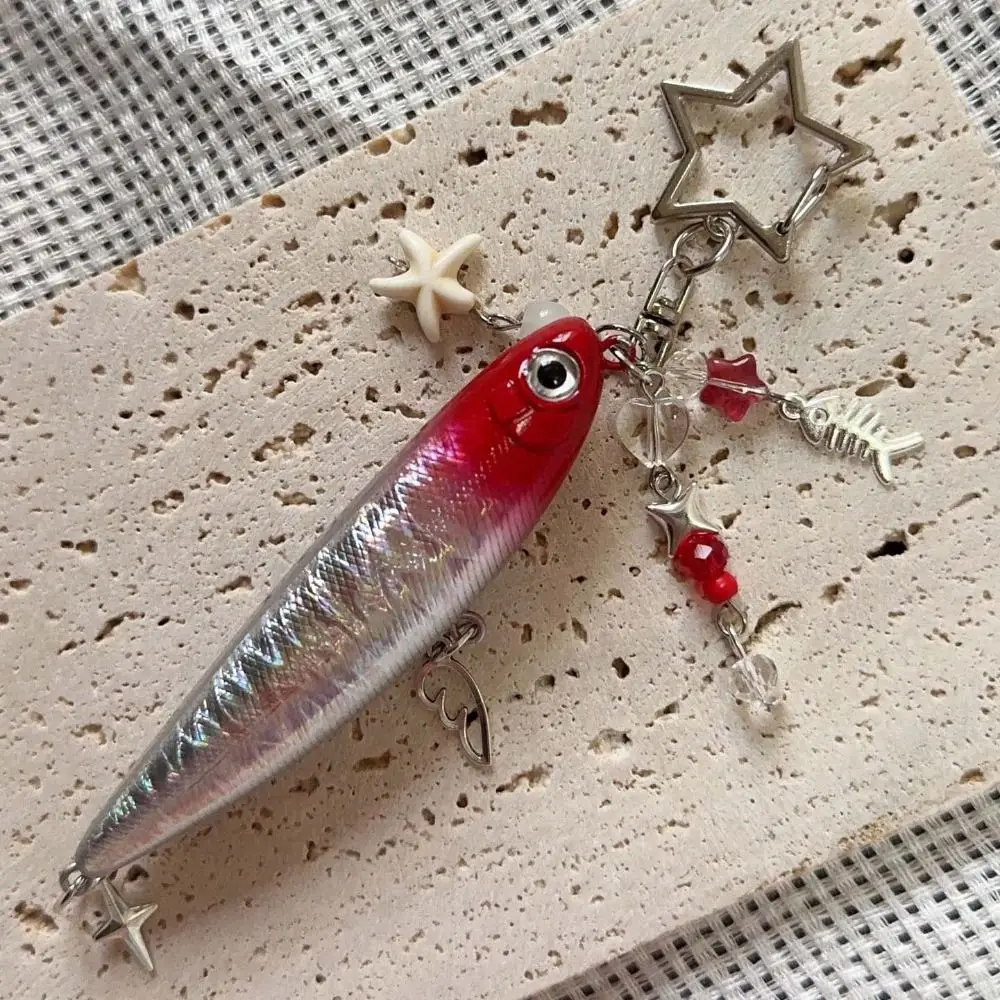 Unique Simulation Fish Keychain Ocean Animal Beads Fish Pendant Plastic Handmade Bionic Fish Keychain Bag Charm