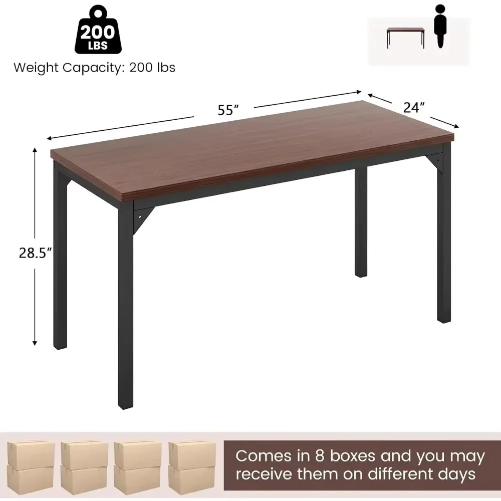 Conference Table Set of 8, Large Meeting Room Table with Honeycomb Tabletop, Stable Metal Frame, Multifunctional Computer Desk