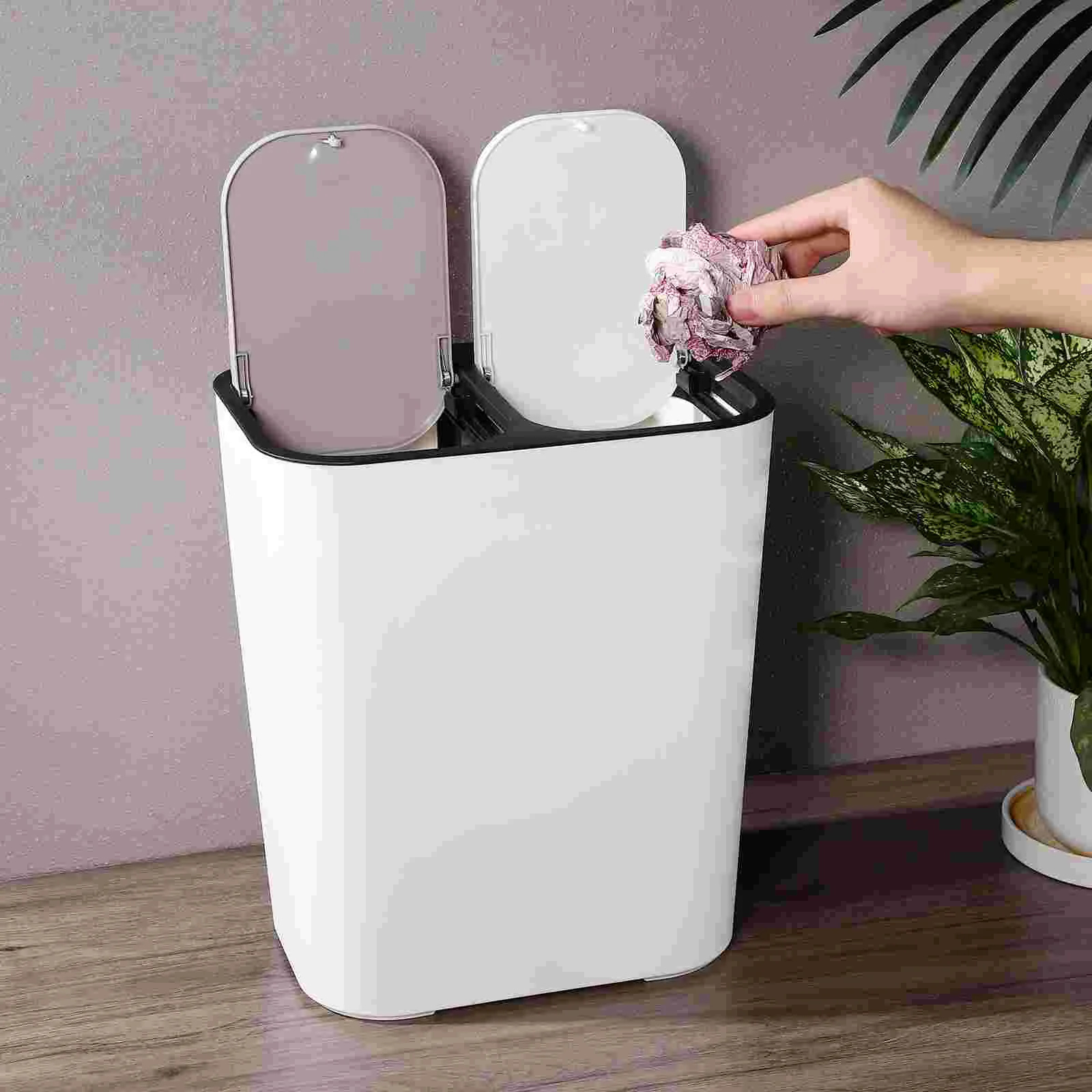 Dry Wet Classified Trash Can Dual Compartment Waste Bin Garbage Can Trash Container trash bin trashcan