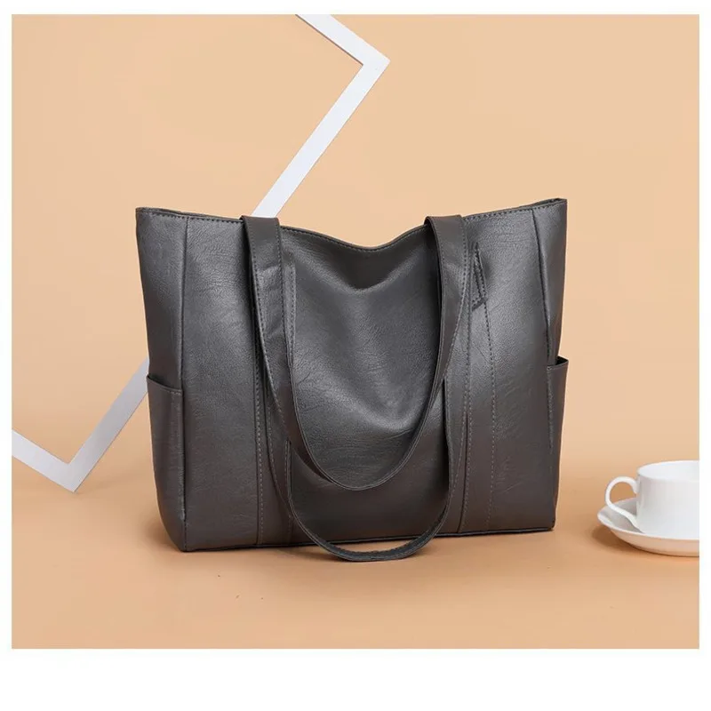 

XJ Amazon's best-selling large bag, fashion, large capacity bag, atmospheric and simple handbag, soft leather texture tote bag