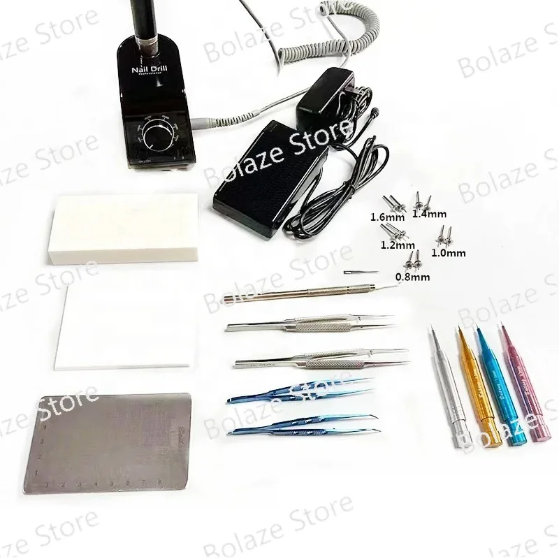 Hair Transplant Nail Drill Machine Implant Tweezers Hair Transplant Chio Pen FUE Punch Hair Transplant Kits Set