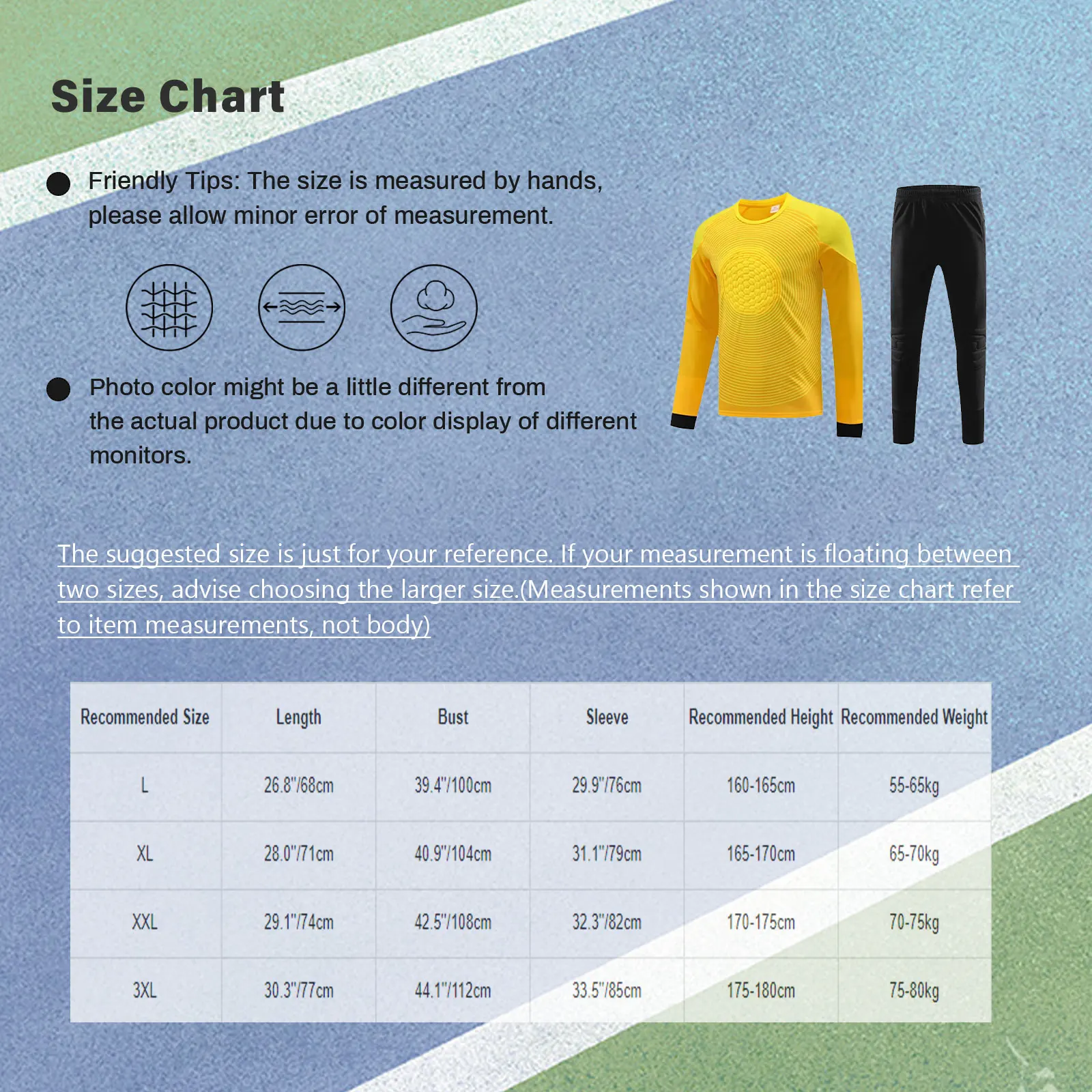 زي حارس المرمى الاحترافي لكرة القدم قمصان حارس المرمى للرجال ملابس رياضية بأكمام طويلة مطبوعة على شكل دائرة مع بنطلون #6
