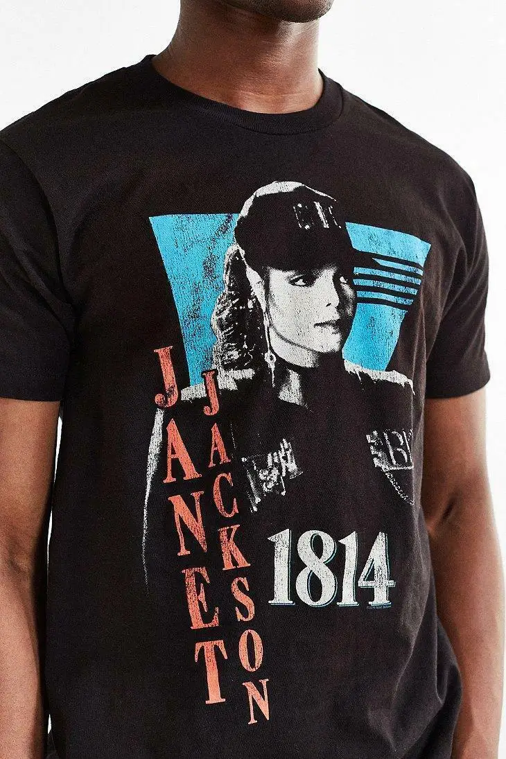 Vintage Janet Jackson Rhythm Nation 1814 Black T Shirt TN038 long or short sleeves