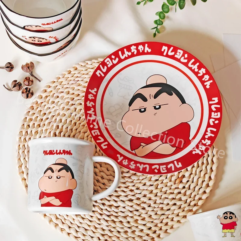 Crayon Shin-chan Spinning Elephant Tableware Mug Kawaii Plate Bowl Ceramics Coffee Cup Water Cup Creativity Girl Birthday Gifts