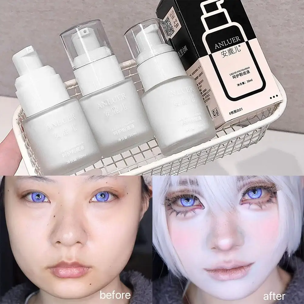 For ANLUER White Foundation Adjuster 30ml Skin Tone Color Corrector Smooth Hydrating Texture Long-Lasting Matte Base Makeup