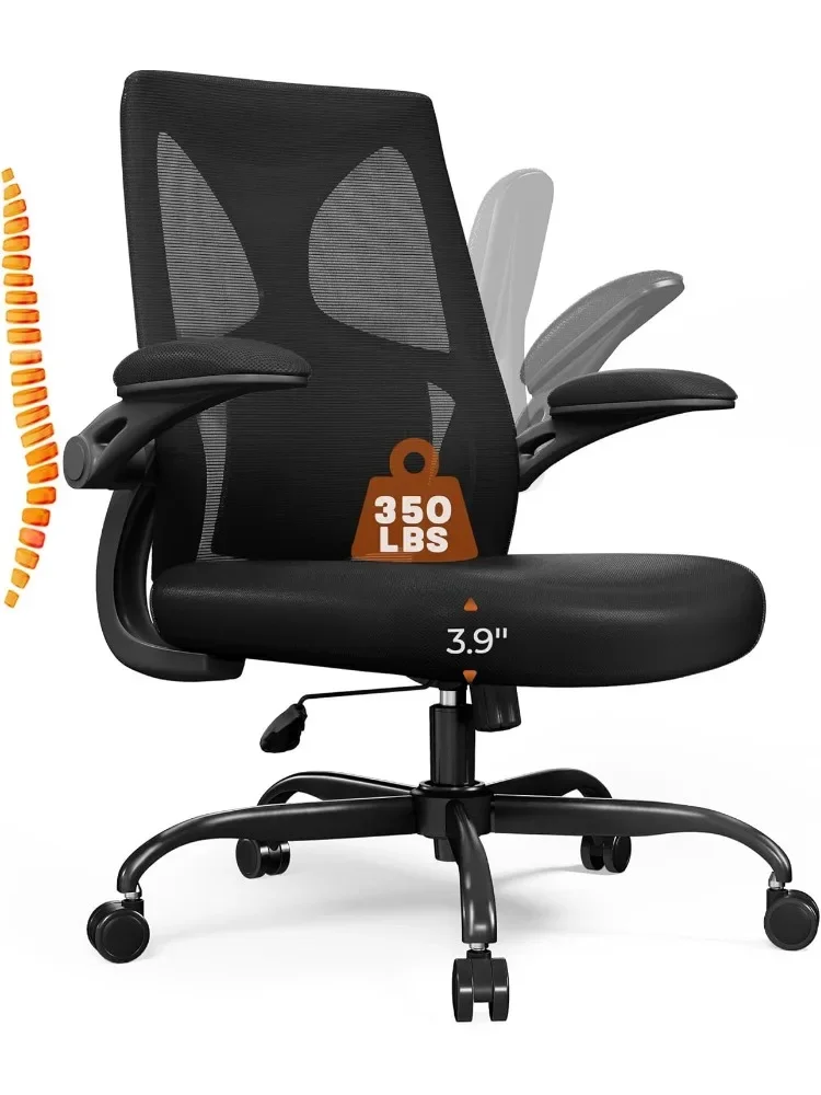 Ergonomic Office Chair,Cushion and Breathable Mesh - Comfortable Swivel ,with Adjustable Lumbar Support,Computer Desk Chair