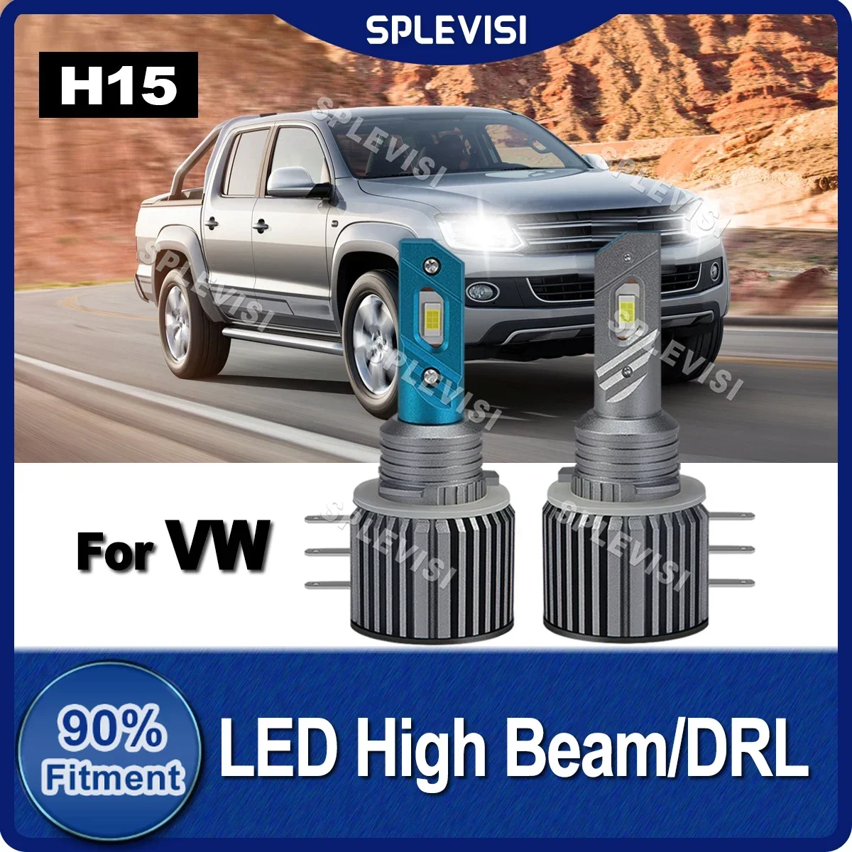 

6000K White H15 Canbus LED High Beam Running Lamp Bulbs For VW Amarok Caddy Scirocco Multivan Tiguan Touareg MK2 Touareg 7P5 7P6