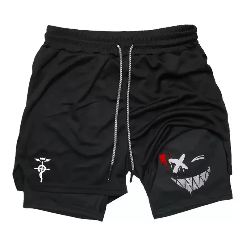 

Pantalón Corto De Entrenamiento Fitness Pour hommes, Impression démon, Secado rápido, Short De Jogging De plage RL0505