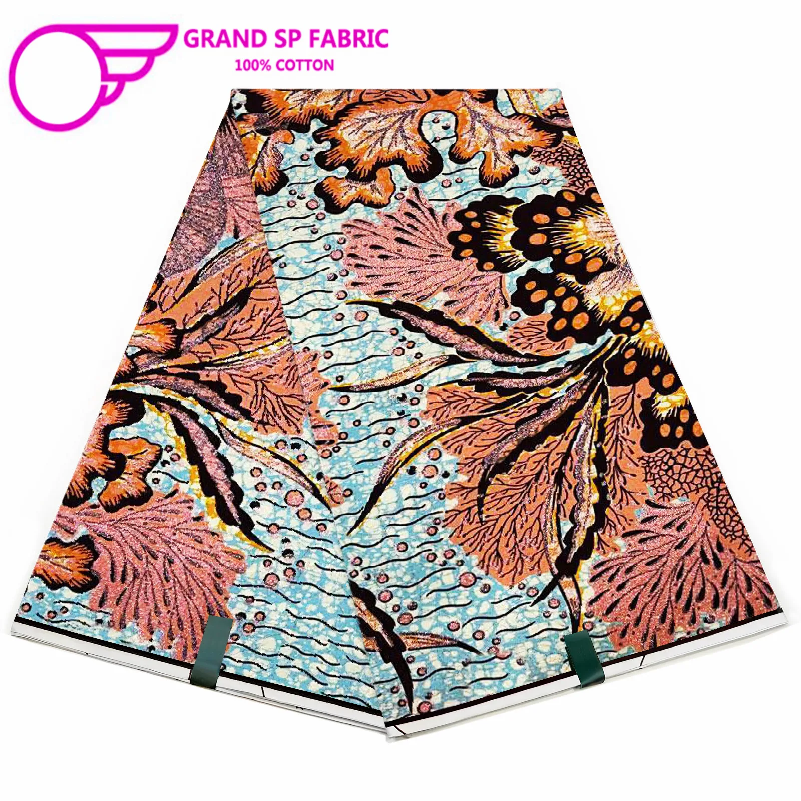 

Grand Super Fabric 100% Cotton African Wax Fabric High Quality Wax Print Ankara Fabric For Sewing 6yards Women Fabric VL15