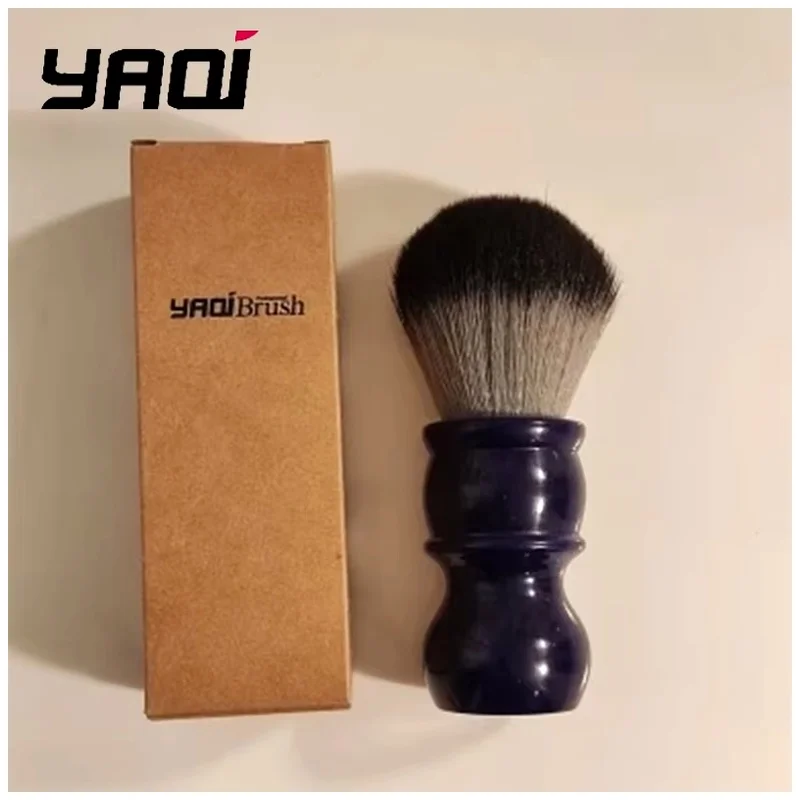 YAQI for Men Shaving Brush 26mm Timber Wolf Color Synthetic Hair Wet Shave Tools Best Gift for Men Mens Grooming Tools Mens Gift
