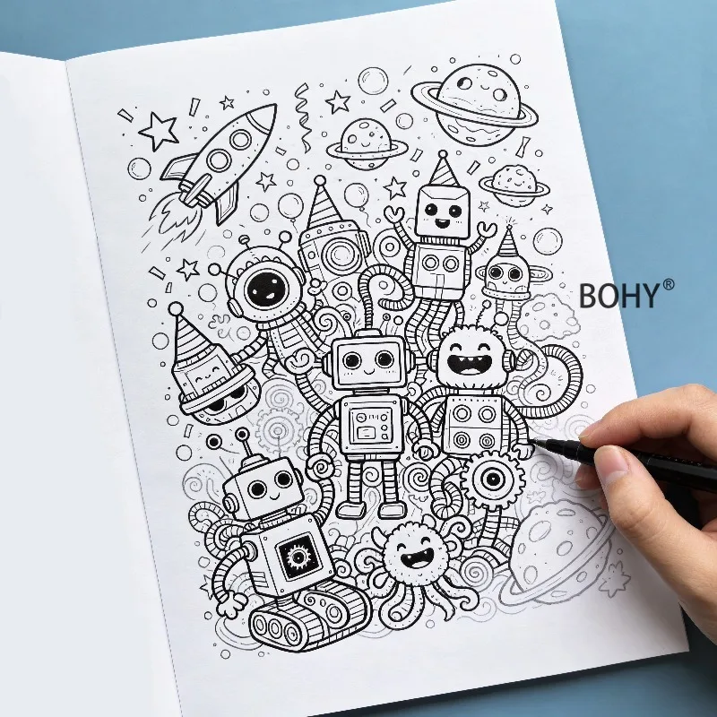 1 Adult Decompression Monster Robot Coloring Copy, 24 Pages It Is A Reference for Leisure Hand Drawing, As Well As Holiday Gifts