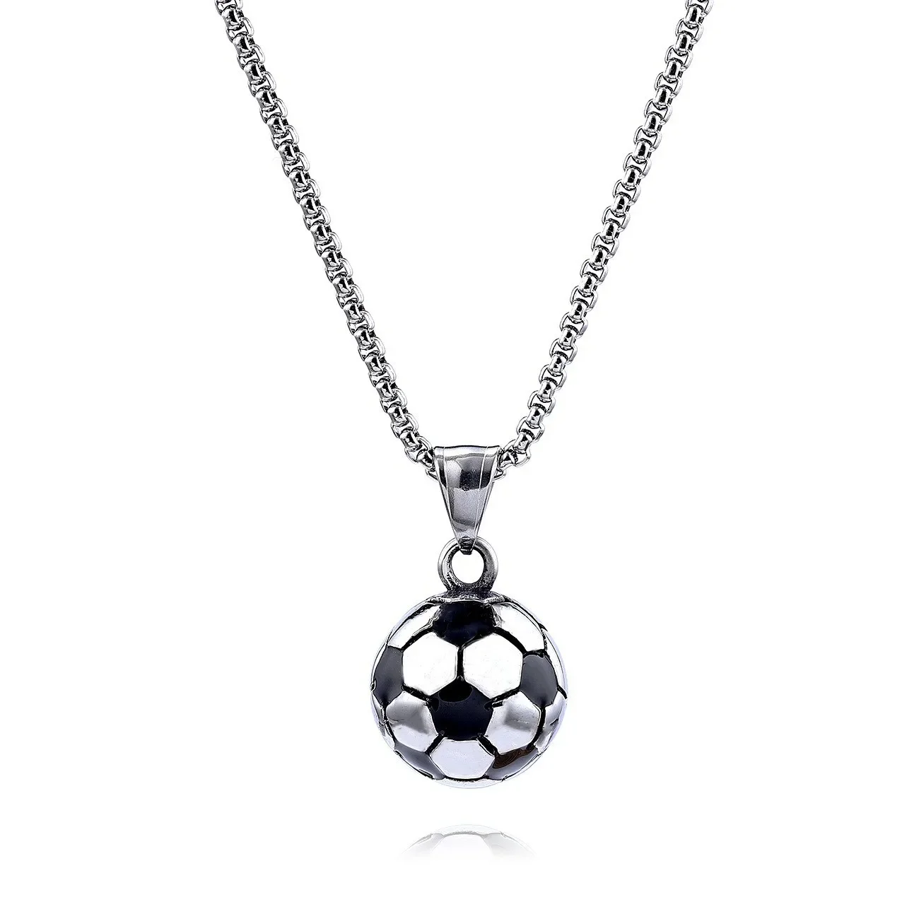 personality New Creative Stainless Steel Football World Cup Pendant for Men's Jewelry Cross border Personalized Necklace gift