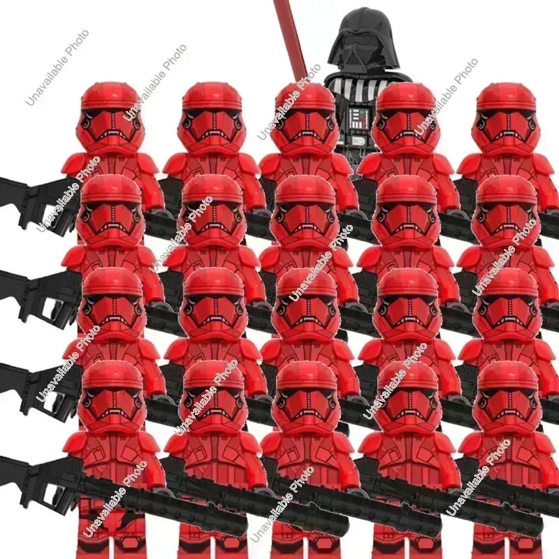BLOKEES 21-teiliges Set Neue Star Wars Kommandant Fox Bausteine Klon-Trooper Coruscant-Angriffstrooper Mini-Actionfiguren Spielzeug