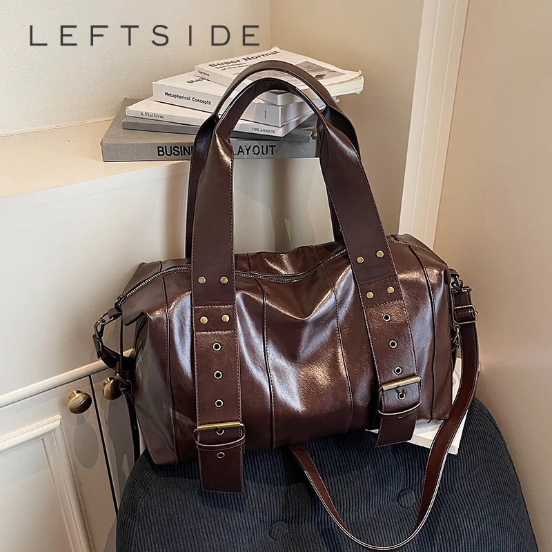 

LEFTSIDE Fashion Shoulder Bags for Women PU Leather Pillow Crossbody Bag 2025 Winter Trend Luxury Designer Solid Color Handbags