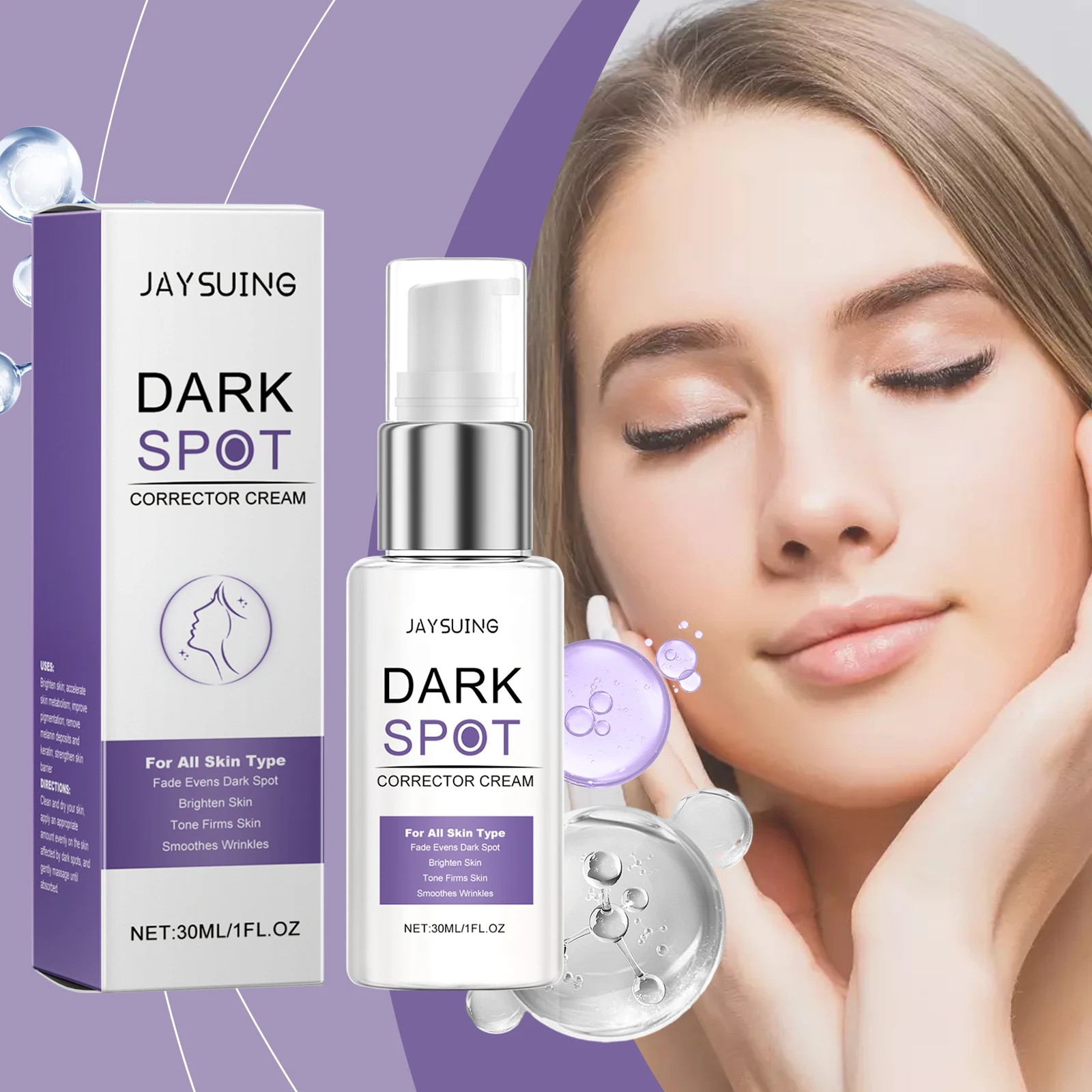 Crème correctrice de taches foncées, traitement éclaircissant clinique pour le visage, estompe l'hyperpigmentation et évacue le teint, Anti-âge