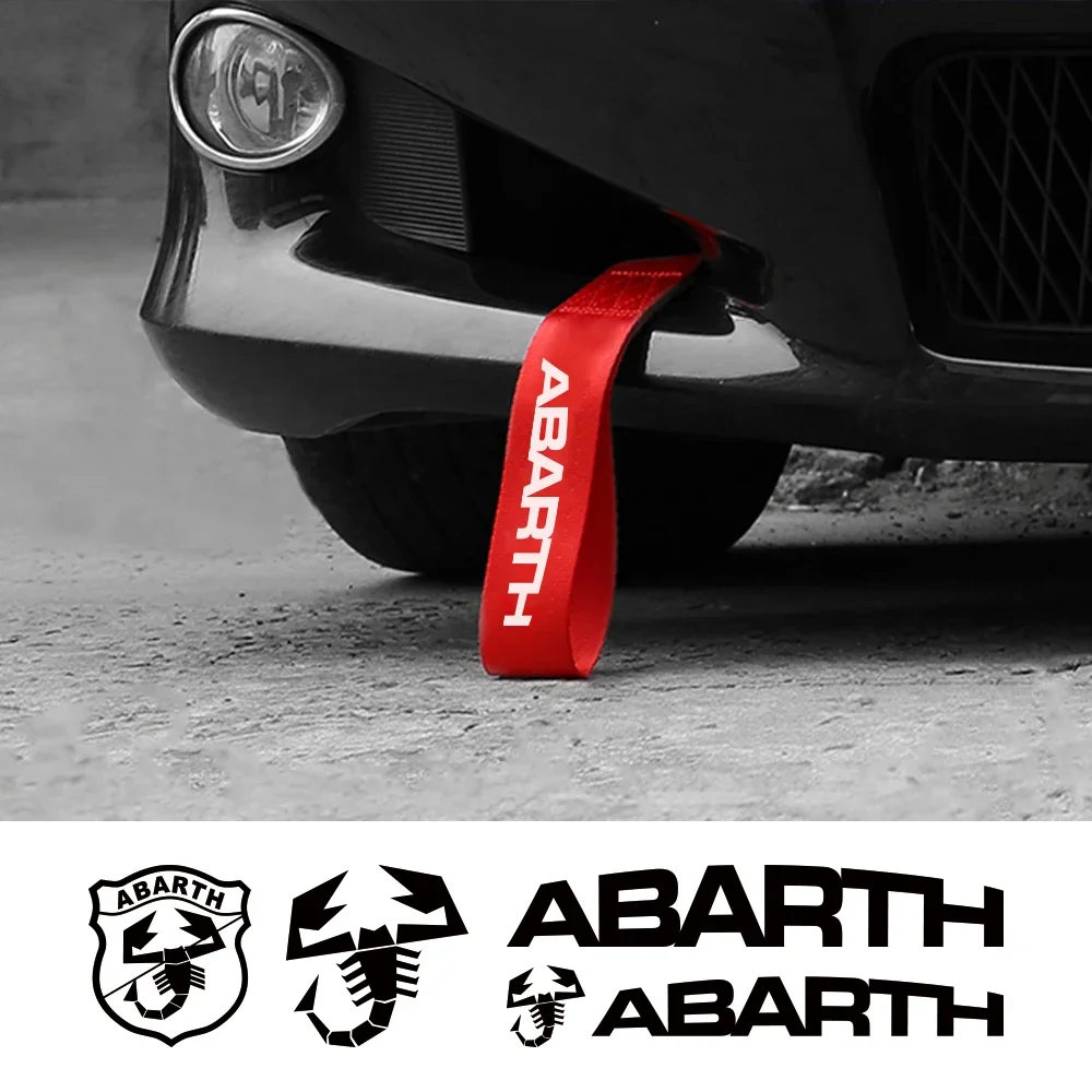 Car Decorative Nylon Bumper Trailer Towing Ropes For Fiat 500 Abarth Panda Tipo Egea Doblo 124 Spider Stilo Car Accessories