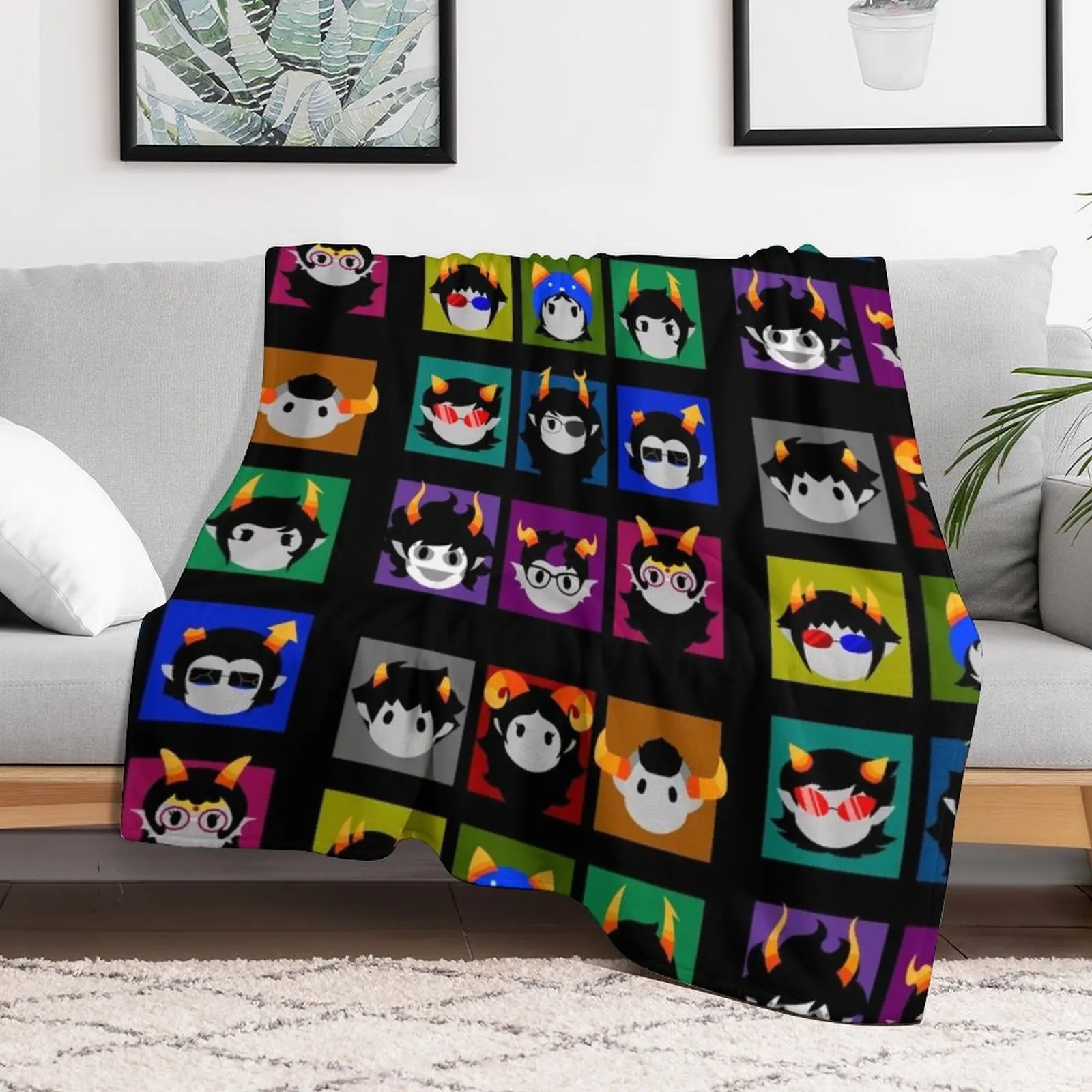 Chibi Homestuck Trolls Throw Blanket Polar for winter Flannel Blankets