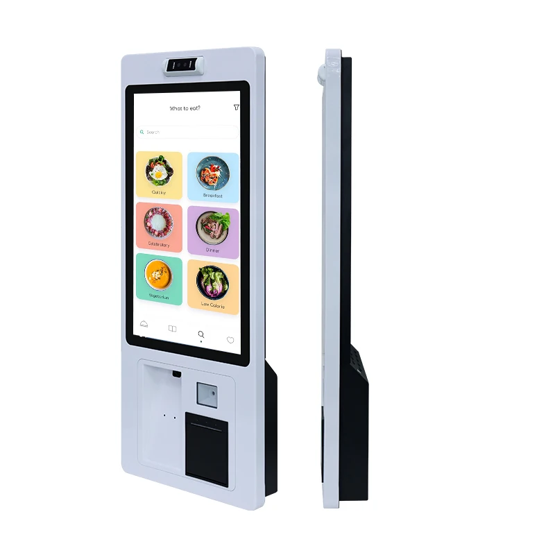 Quiosco touch di alta qualità interamente in metallo da pavimento 20 21 Schermo ad alta luminosità per interni/esterni da 22 pollici Stampante/scanner/scheda OEM