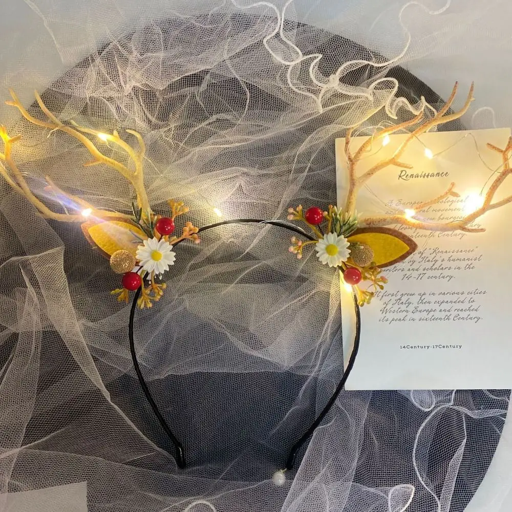 LED light Butterfly Birthday Gifts Cosplay Christmas Antler Headbands Korean Style Hairbands Women Luminous Hair Hoops Elk