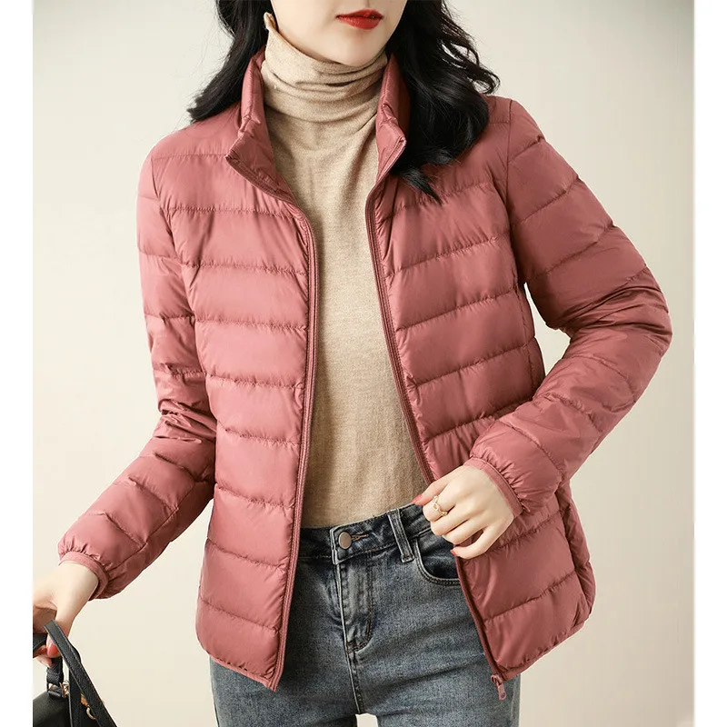 

2022 Women Down Coat Autumn Winter Parkas Slim Ultra Light Thin 90% White Duck Down Jacket Ladies Lightweight Puffer Outwears