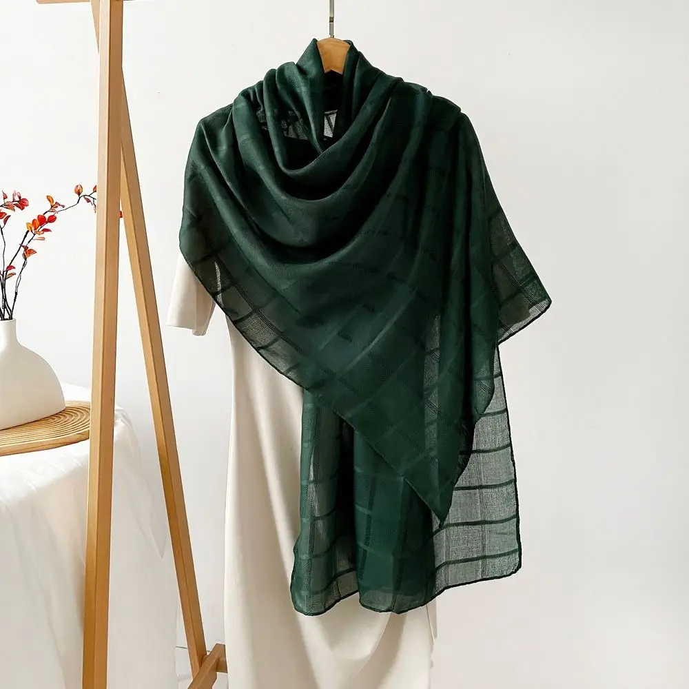 Fashion Korean Luxury Silk Scarf Strip Elegant Women's Shawls Pure Color Thin Long Silk Shawls Beach