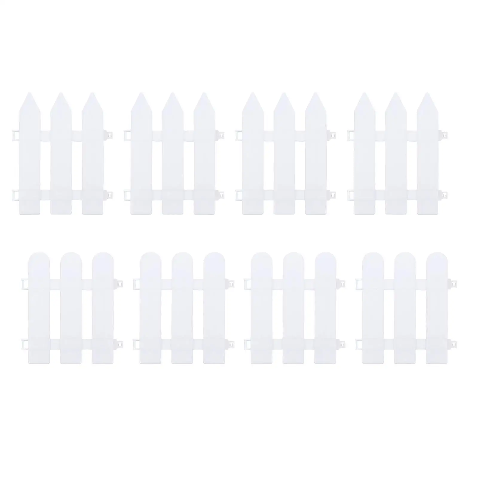 

8 Pcs White Fence for Garden Driveway Flower Bed Fencing Borders Backyard Path Small Plastic Durable Weather Resistant Year
