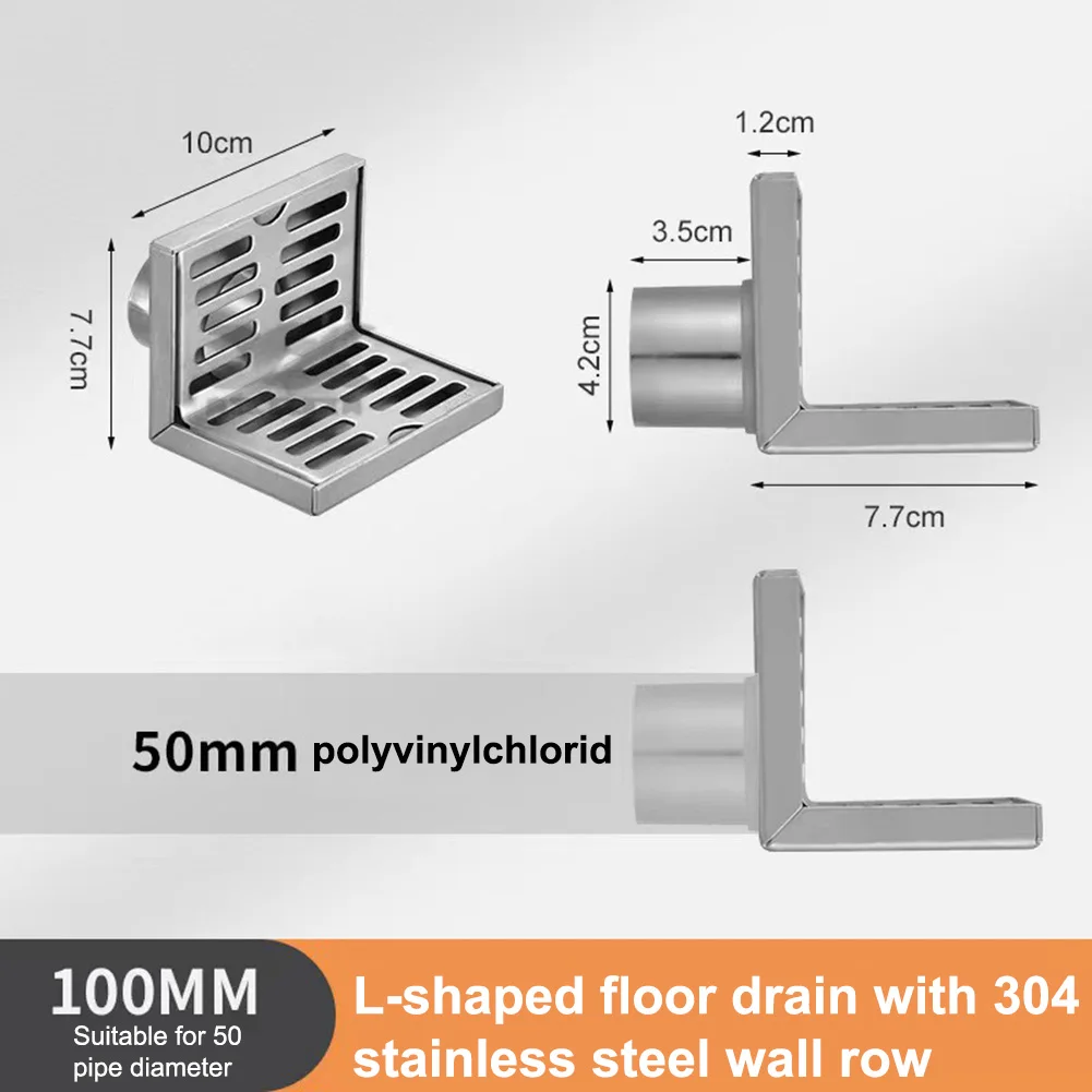 

10*7,7 см угловая дренажная система 304 конструкция из нержавеющей стали простой процесс установки элегантная серебристая отделка