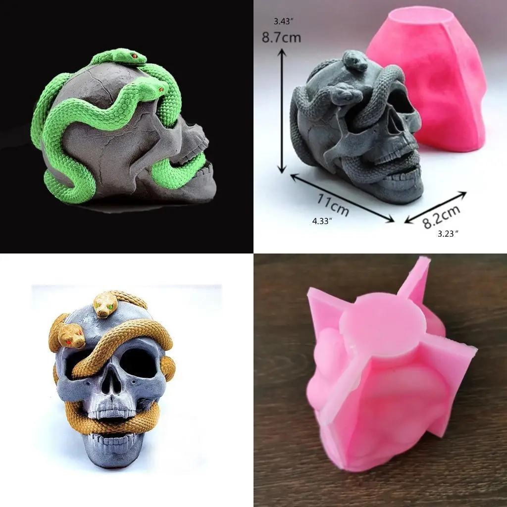 

J78F for Cobra Skull Silicone Mold, Epoxy Resin Mould Fondant Cake Plaster Mold DIY Crafts Soap Home Decors