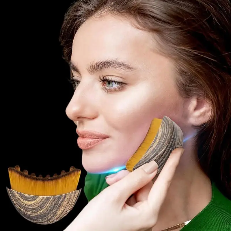 فرشاة تدليك جافة للجسم لتصريف اللمف، فرشاة تدليك خشبية لتحديد ملامح الوجه، مشط تدليك وتقشير جاف للجسم والوجه