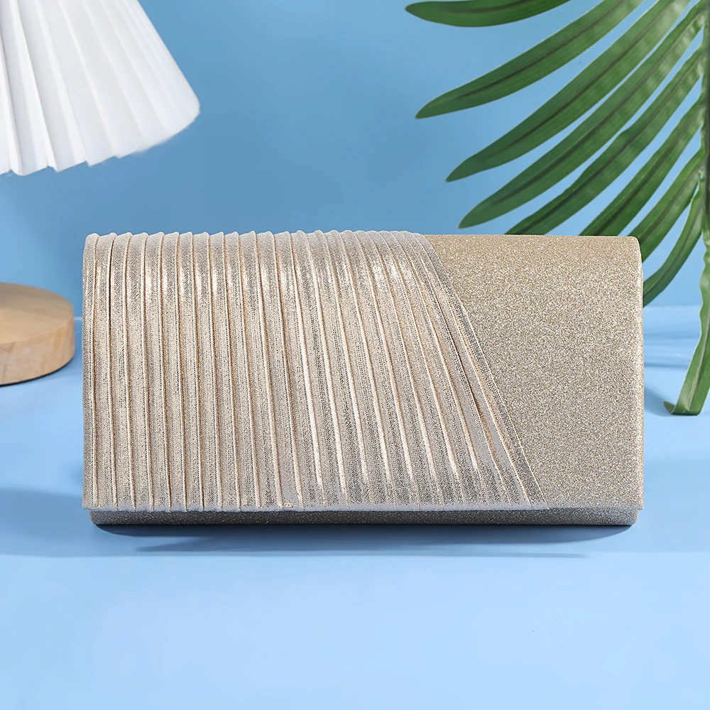 

Classic envelope pleated evening dress bag elegant socialite gathering party storage bag light luxury single-shoulder chain ba
