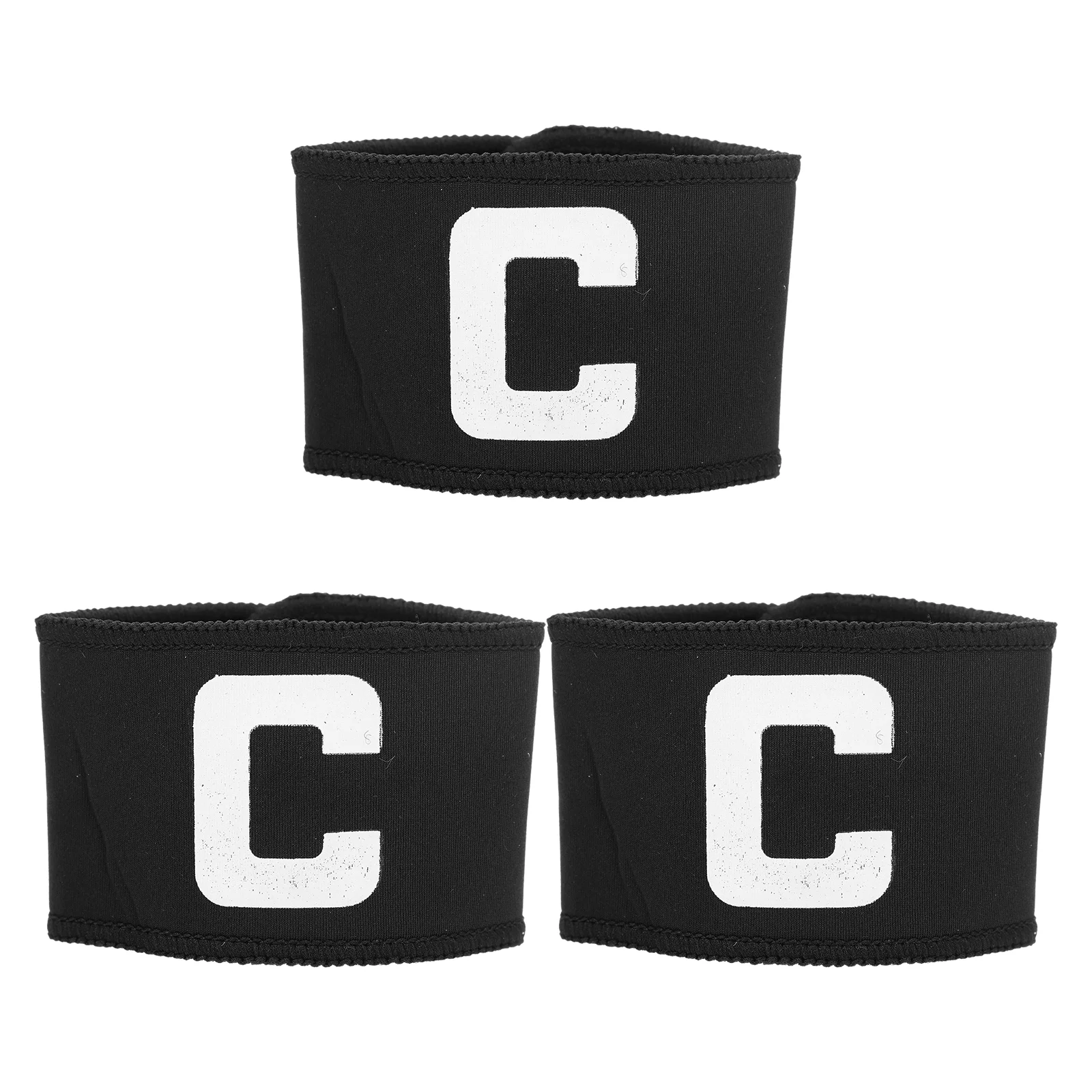 3 Pcs Sign Captain Armband Football Sports Supplies Adjustable Elastic Match Black Leader