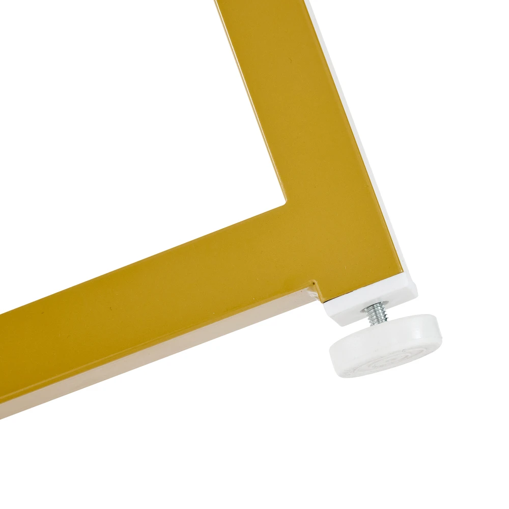 PINGGO Weißes Esstisch-Set mit 4 Samtstühlen, MDF-Tischplatte, vergoldeter Eisenrahmen, moderne Luxusmöbel für die Küche – Detail 16