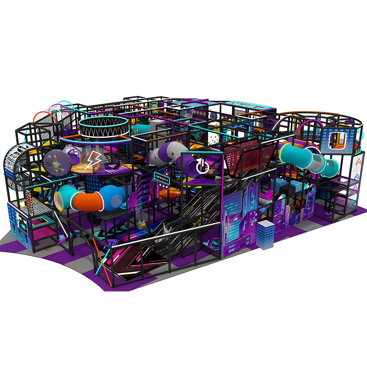 Commercial Children Funny Zoo Theme Gym Science Style Play Land Jungle Kids Indoor Interactive Playground Equipment