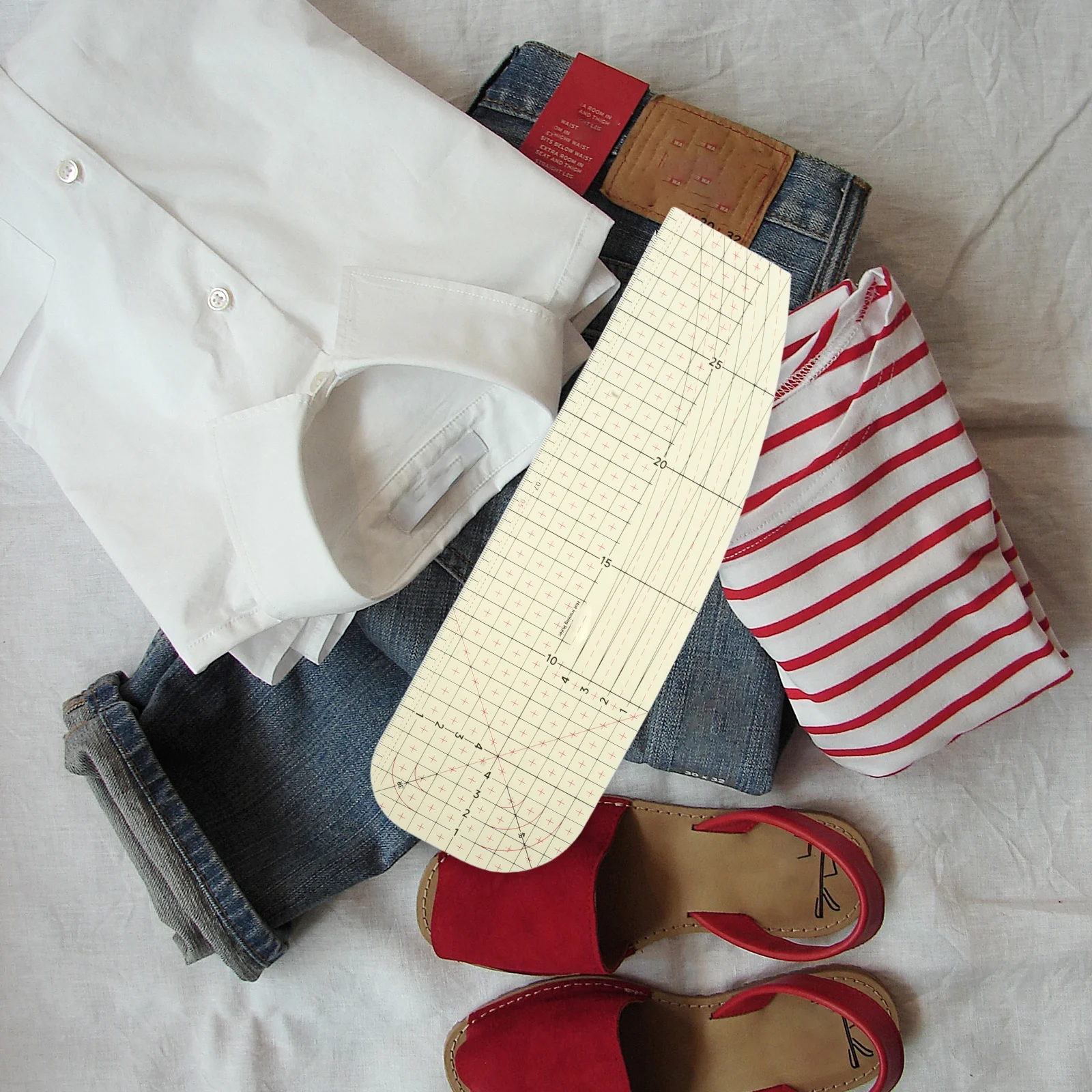 Hemming Ruler Guide for Sewing Machine Hot Pressing Tool Heat Transfer Rulers Hemmer Iron Neckline