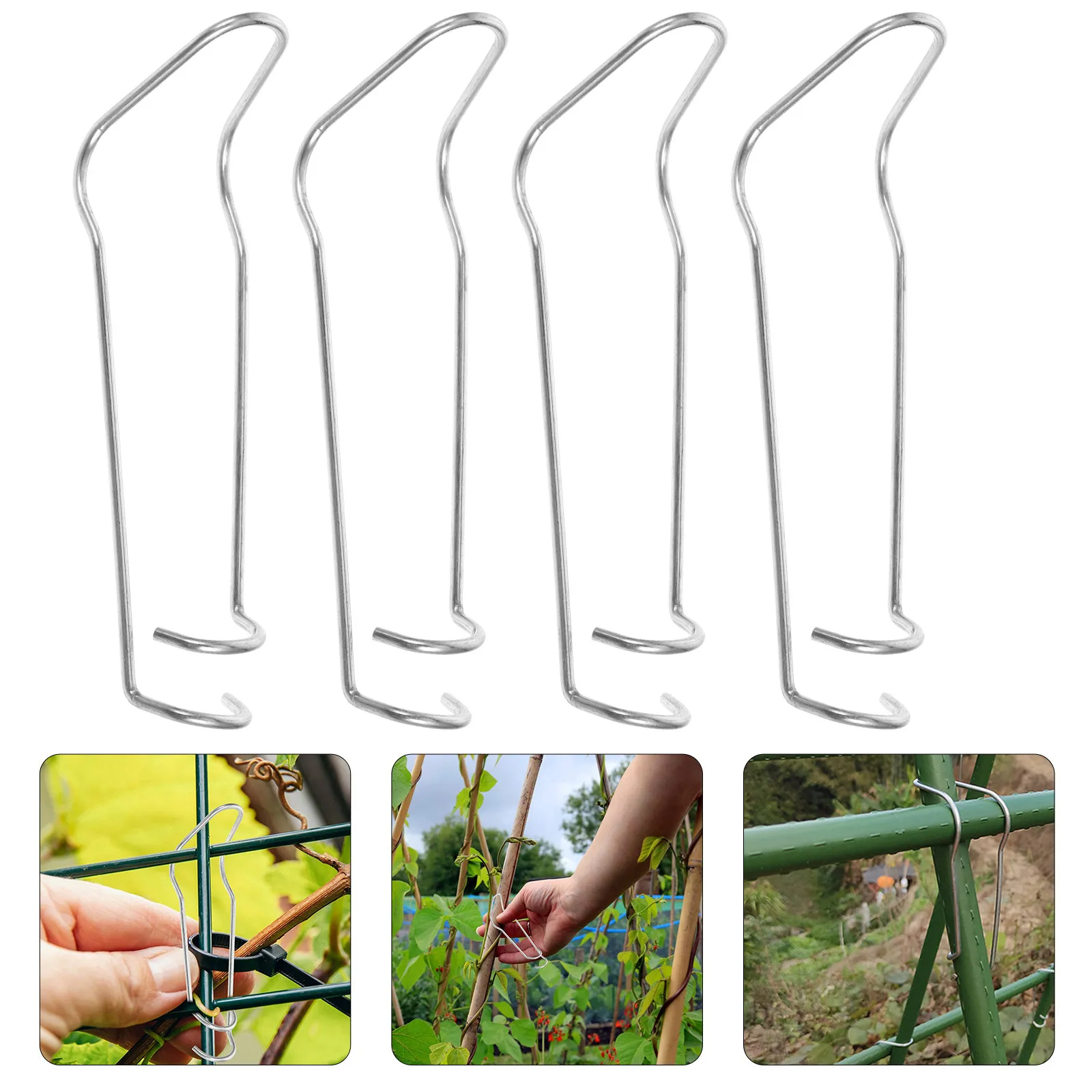 20 pinces de treillis robustes en acier argenté de 16 mm pour cages à tomates, vignes de légumes, construction de serres et jardinage