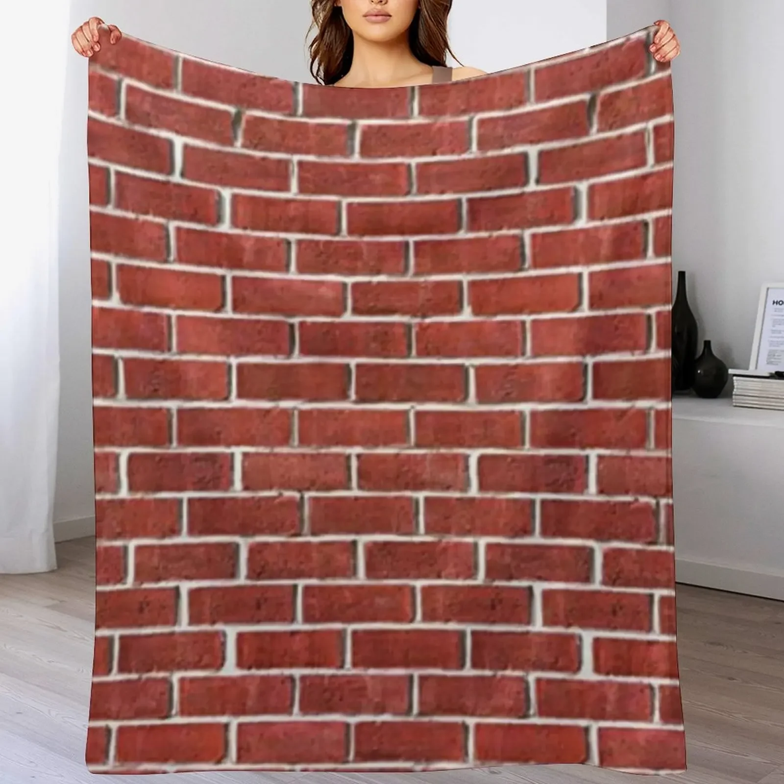 Brick wall Pattern Red Brick Throw Blanket All Weather Soft Throw Blanket for Sofa