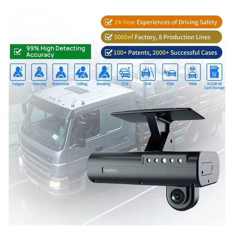 4G GPS WIFI 1080P Real-Time Video Recorder Supports DSM & ADAS Functions AI Dashcam API System For Vehicle Monitoring