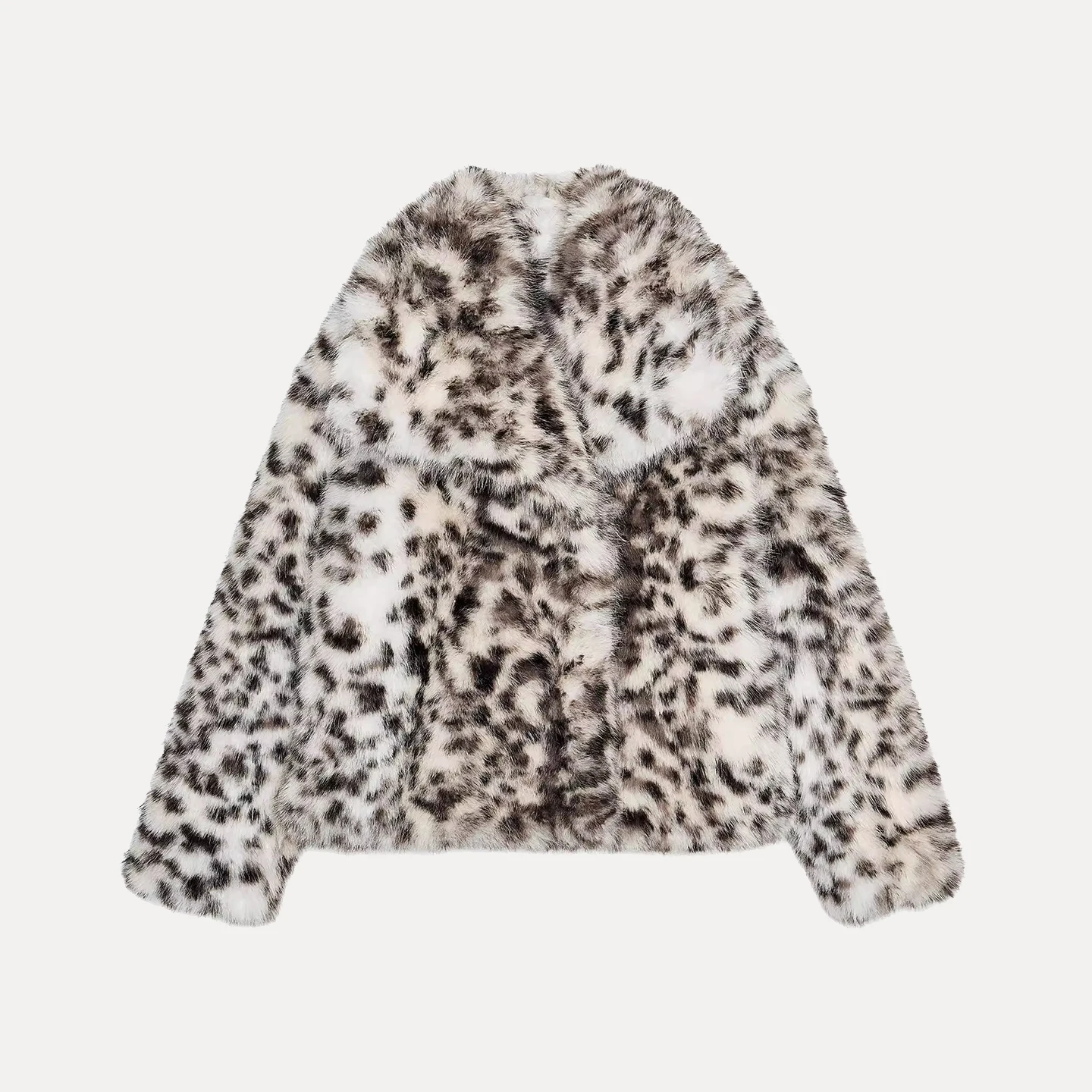 Z 2025 新ファッションアニマルプリント人工毛皮ジャケット レディースアウター 長袖ルーズフィット通勤スタイル秋コート