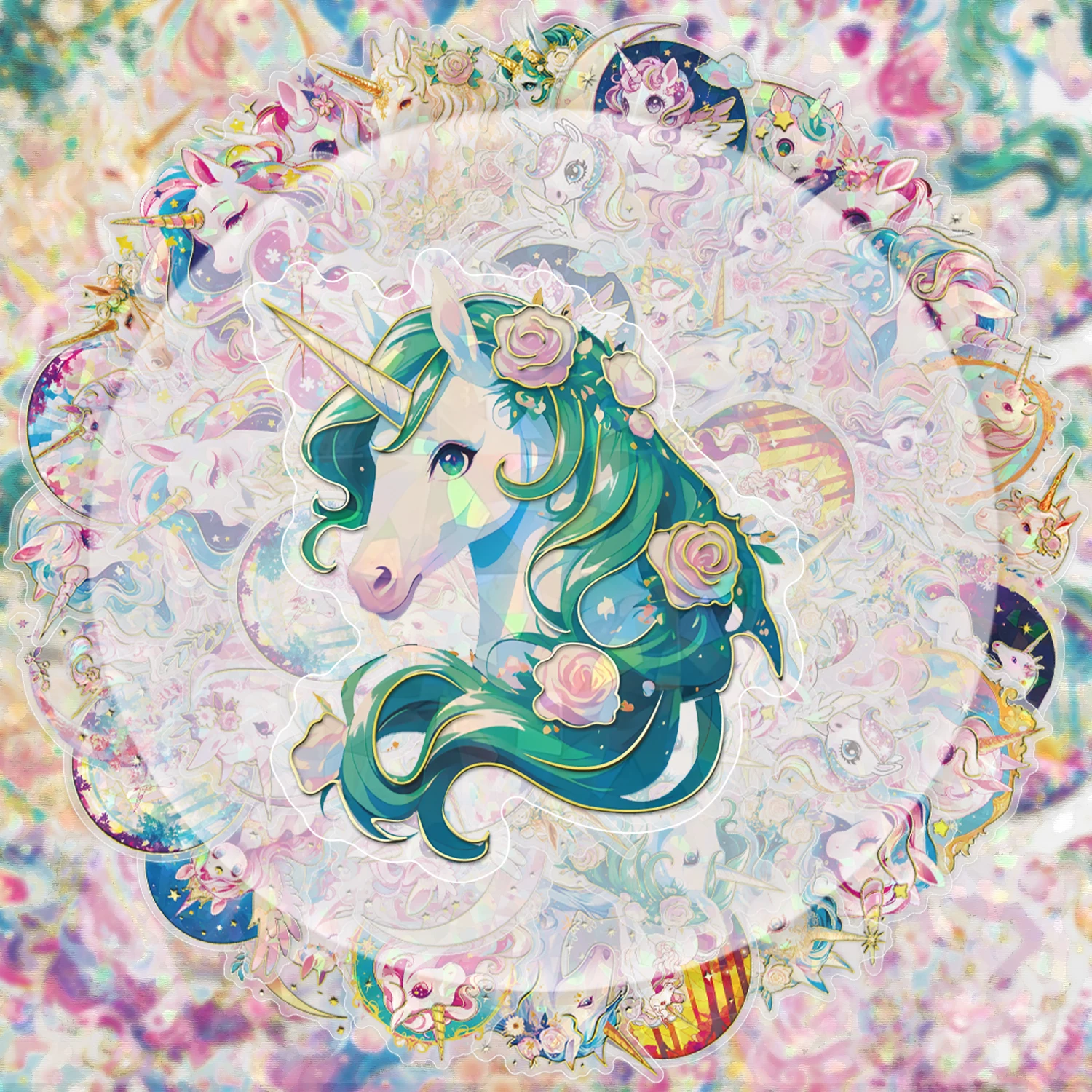 

30 Transparent Laser Unicorn Stickers, Vibrant Stickers Suitable for Water Bottles, Laptops, Cell Phones, Suitcases, Skateboards, Guitars, Party Decorations