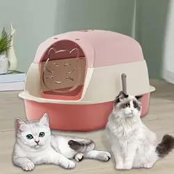 Hooded Cat Litter Boxes, Sandbox Enclosed and Covered Cat Toilet, Anti Splashing Enclosed Cat Litter Boxes,