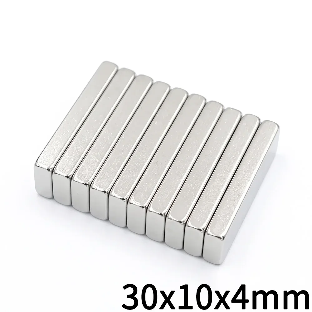 1 to 200 PCS 30x10x4 Blocks Powerful Magnets 30mm x 10mm x 4mm Super Sheet Permanent Magnetic Strong Magnet for Home Office
