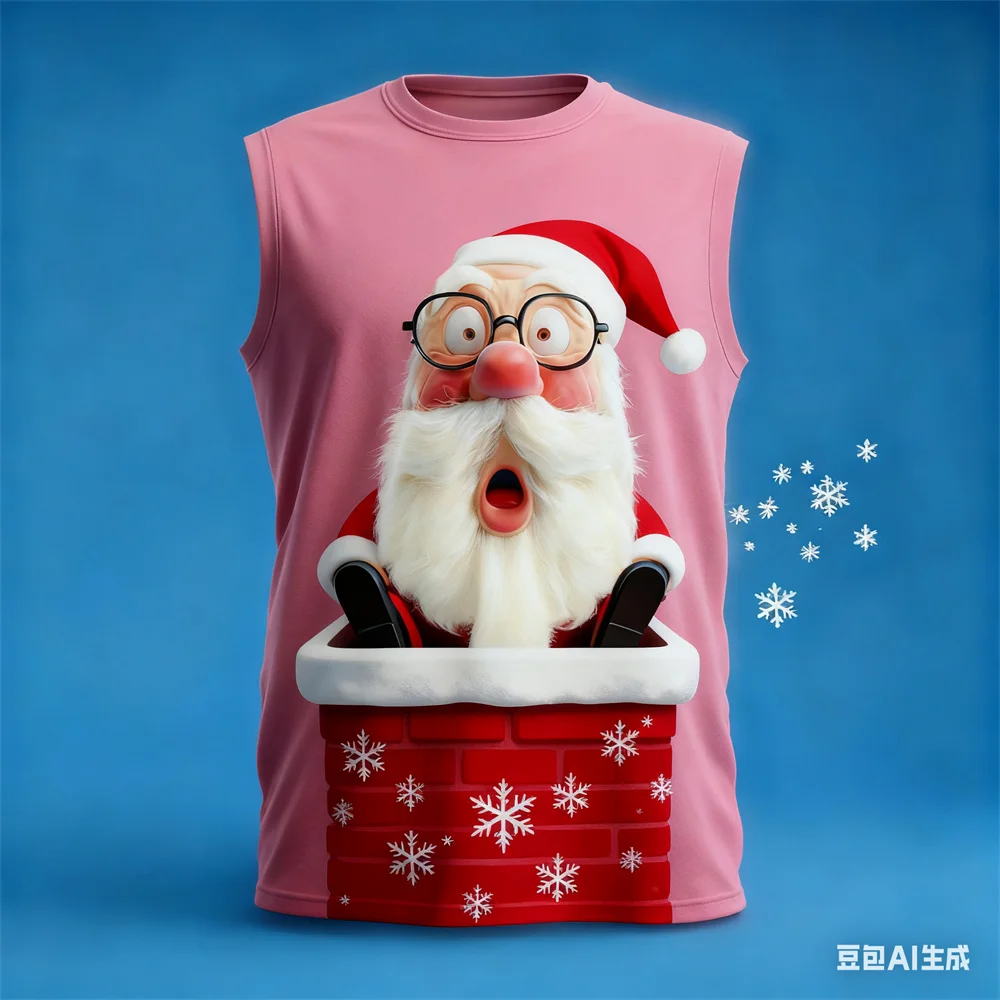 

С Рождеством, мужские и женские футболки без рукавов, забавные футболки с Санта-Клаусом, мужские футболки большого размера для спортзала, жилет для рождественской вечеринки, подарки для мужчин y2k