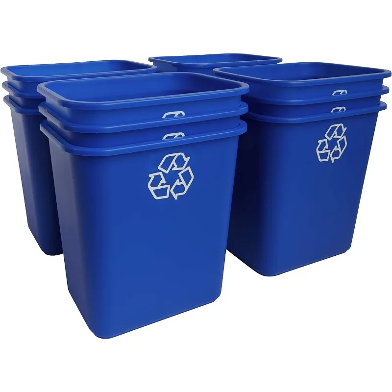 

28Qt Narrow Recycling Bin 12-Pack | Slim Design for Small Kitchen & Office | Space Saving Trash Can