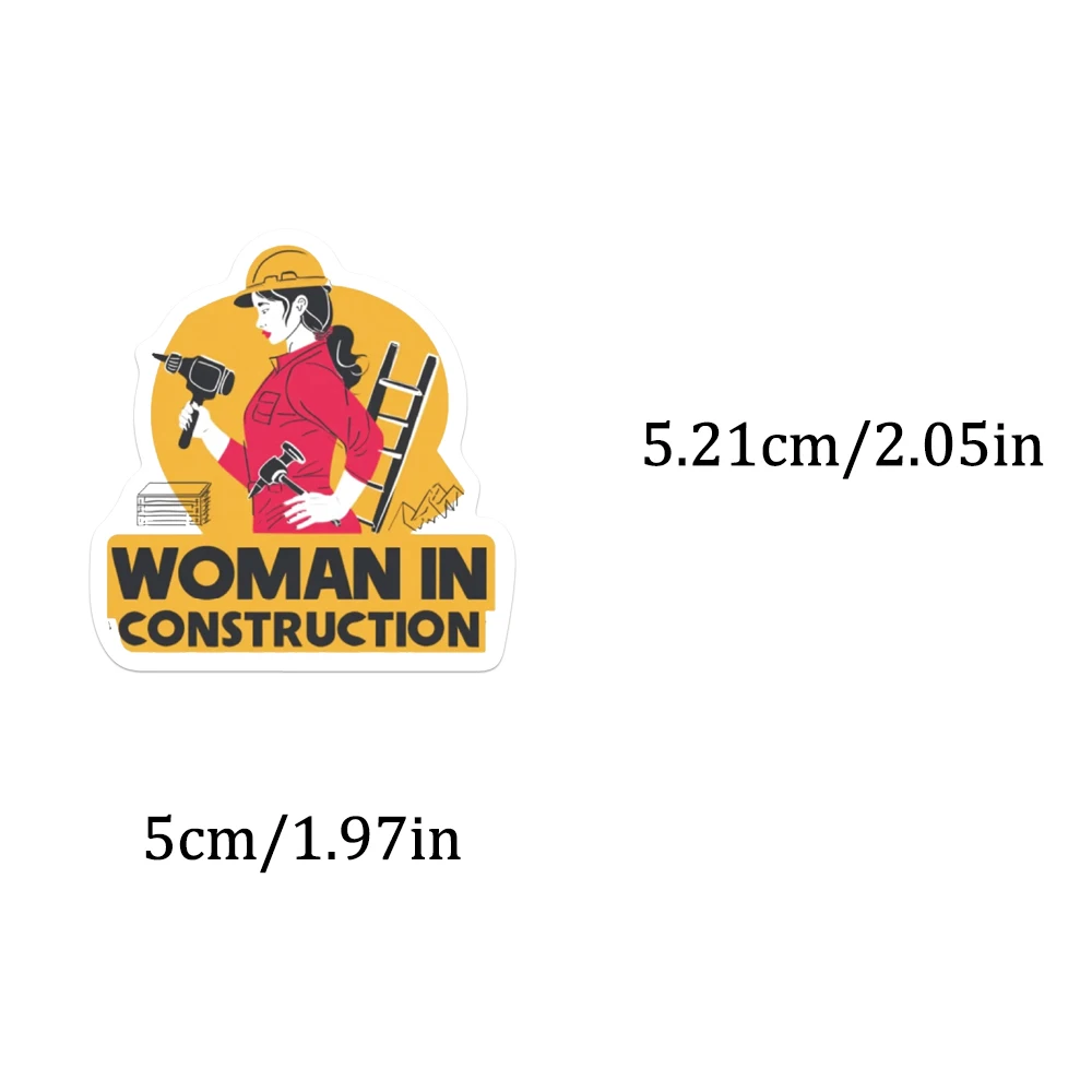 50PCS Pink Female Engineer Safety Helmet Sticker Female Power Art Decoration Scrapbook Phone Case Water Cup Guitar Gift Sticker