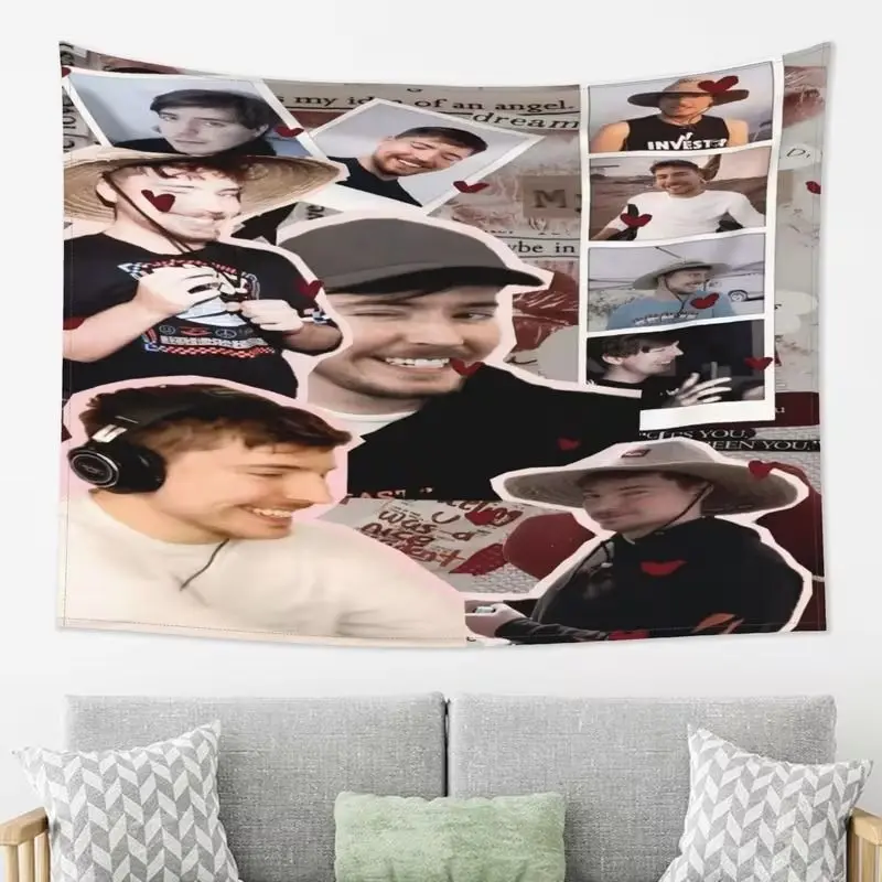 VIKAMA Heart Photo Collage Fan Art Wall Tapestry, Aesthetic Kawaii Poster Print for Bedroom Dorm Room Girls Room Decor Gift