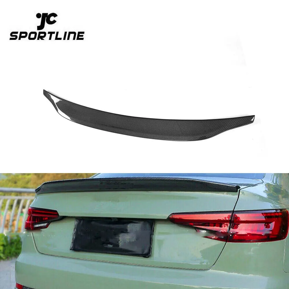 

For Audi A4 B9 SLINE S4 Sedan 2017-20 REAL CARBON Rear Trunk Spoiler Boot Wing