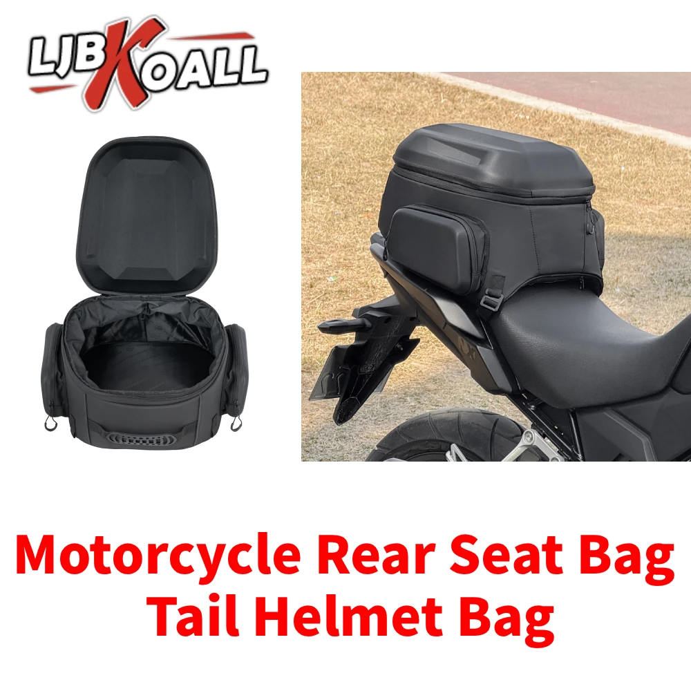 Universal Motorcycle Rear Seat Bag Tail Helmet Bag 43L-54L Waterproof Expandable Luggage Backpack Saddle Bag Rear Pack Backseat