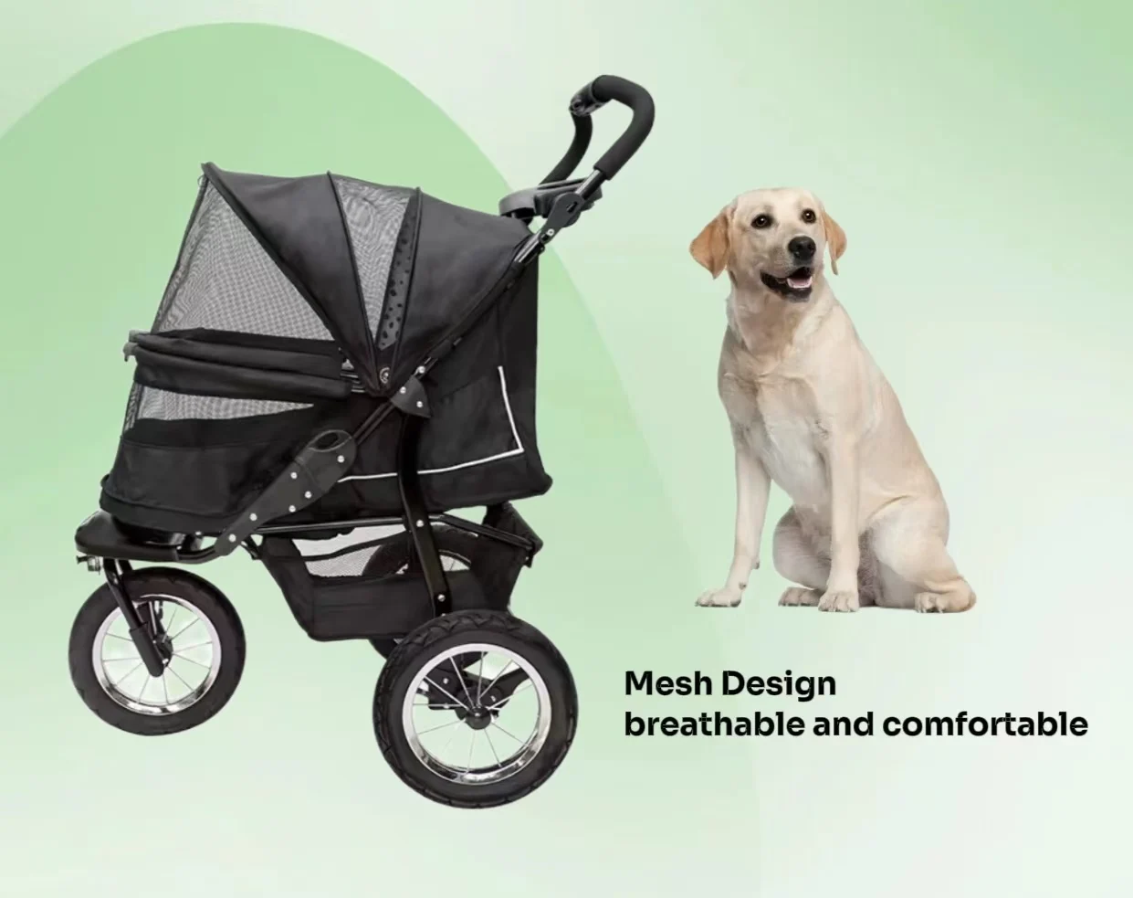 JXB Fabrikpreis Outdoor-Reisetrage, universell, atmungsaktiv, winddicht, für Hunde/Katzen, Kinderwagen, 3-Räder, verstellbare Haustier-Kinderwagen