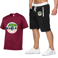 Mens Short Sleeve Bonzai Records Music Print Summer Mens TShirt HipHop Harajuku High Quality Cotton T Shirts Pants Suit