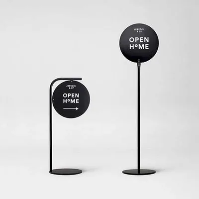 Billboard outdoor shopping mall vertical landing guide sign wrought iron